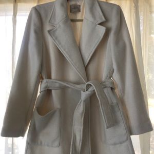 Loft Cream Peacoat with Belt. Size MP.